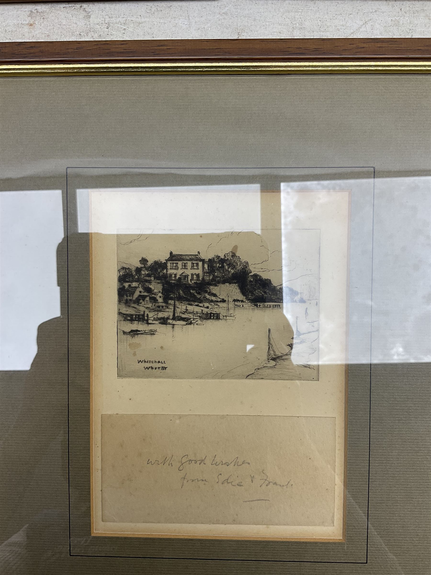 Frank Henry Mason (Staithes Group 1875-1965): Yorkshire Views - including 'Whitehall - Whitby', set of three etchings each bearing inscription, max 7cm x 10cm (3)