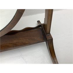 Mahogany framed Georgian style oval dressing table mirror, H65cm