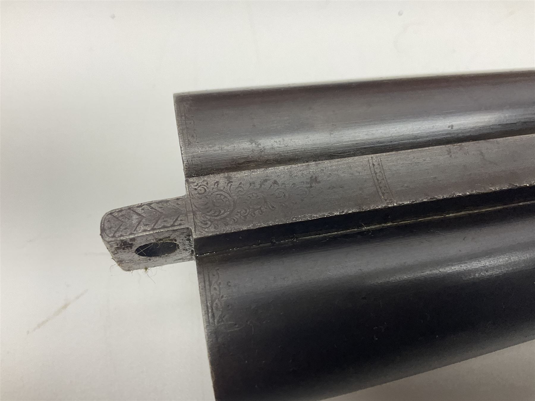 SHOTGUN CERTIFICATE REQUIRED - Late 19th century R. Robinson of Hull 12-bore side-by-side double barrel hammer shotgun; with 76cm(30