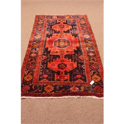  Hamadan blue ground rug, 205cm x 130cm  
