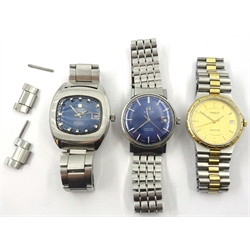  Two Tissot Seastar automatic stainless steel wristwatches and a Tissot Seastar quartz bi-metal wristwatch   