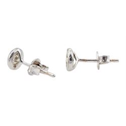 Pair of 14ct white gold bezel set round brilliant cut diamond stud earrings, total diamond weight approx 0.30 carat