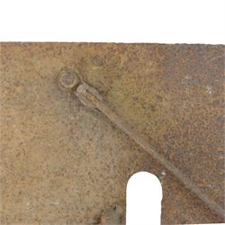 WWI Imperial German army sniper plate/trench armoured shield, rectangular armoured steel shield as used to protect snipers and sentries on duty in front line trenches, from Vimy Ridge France, H60cm, W45cm 