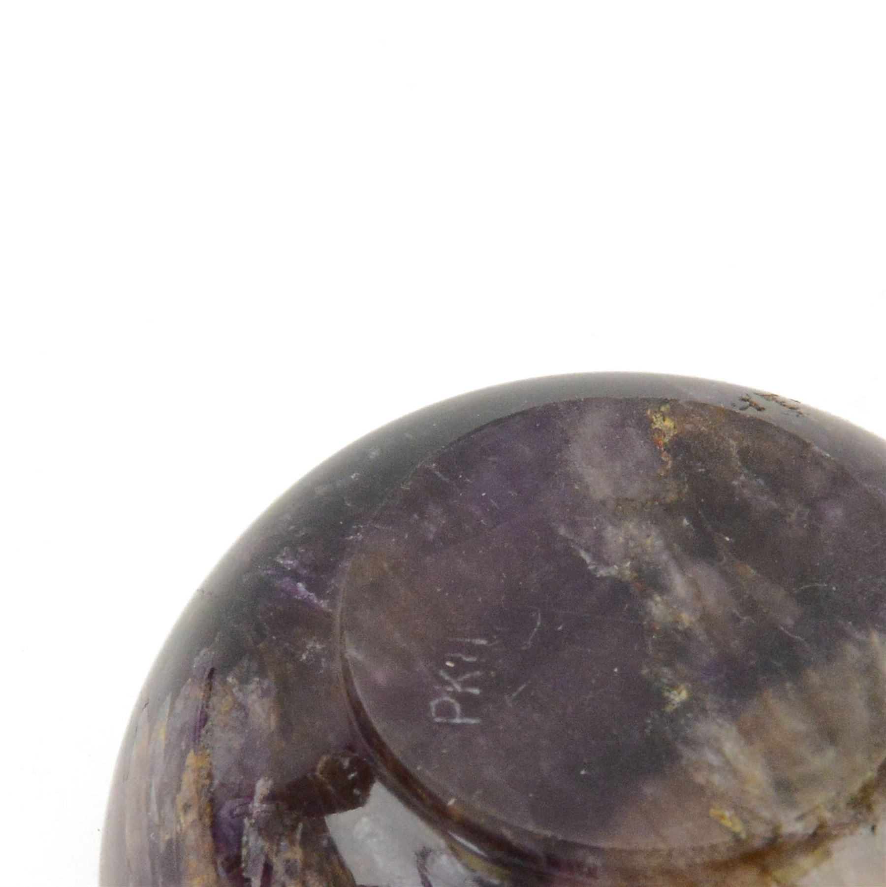 Derbyshire Blue John circular bowl, D6cm