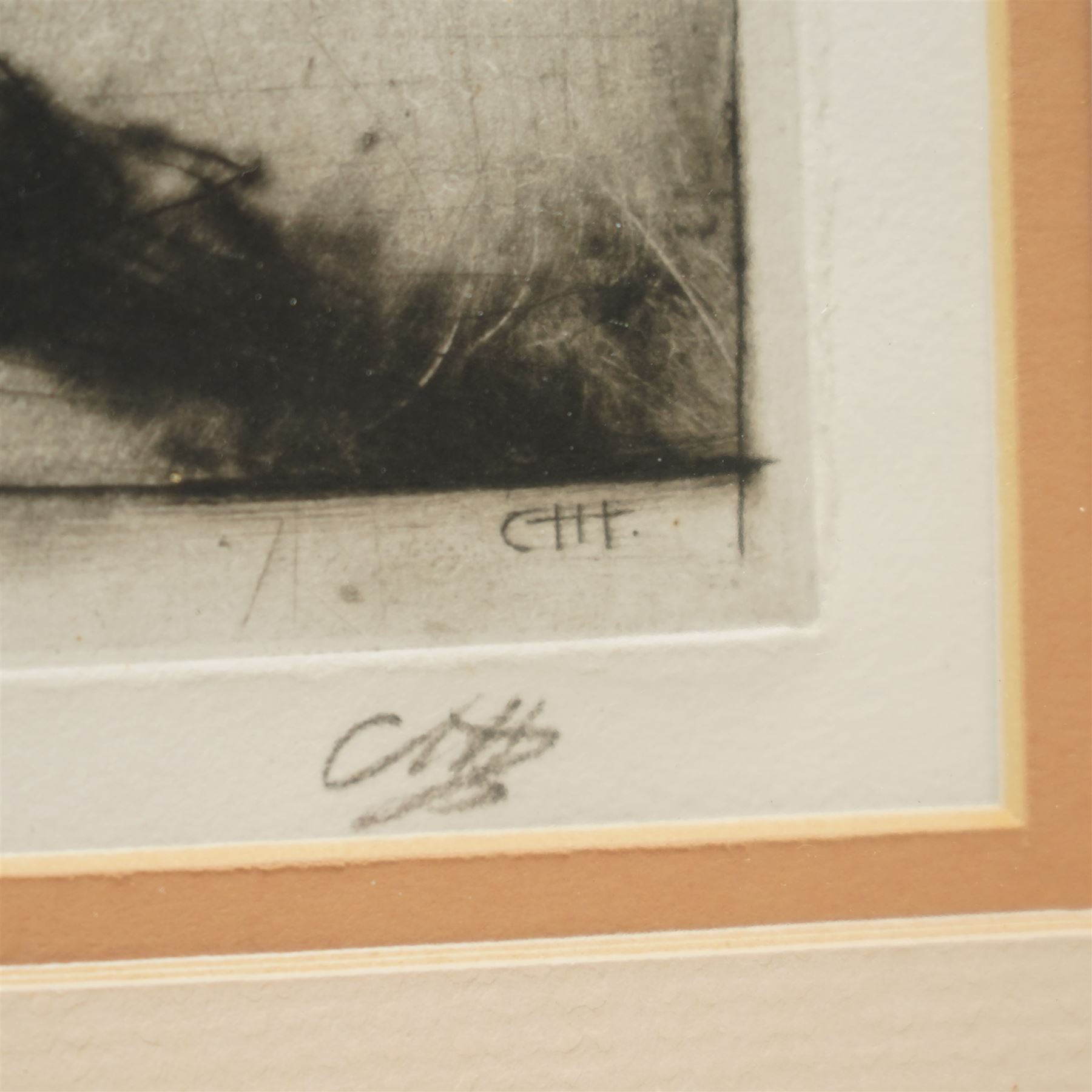 Pietro Annigoni OMRI (Italian 1910-1988): Liturgy and Studies, three drypoint etchings signed in pencil max 17cm x 28cm