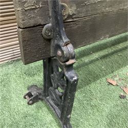 Early 20th century cast iron and wood slatted, foldable garden bench - THIS LOT IS TO BE COLLECTED BY APPOINTMENT FROM DUGGLEBY STORAGE, GREAT HILL, EASTFIELD, SCARBOROUGH, YO11 3TX