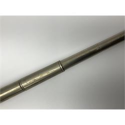 19th century telescopic hunting horn, the bell engraved 'The Beaufort', with makers mark Kohler & Son, makers, 61 Victoria Street, Westminster (from Covent garden) London, in a leather sheath, horn full extended L91cm 