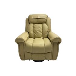 CareCo - electric riser recliner armchair, upholstered in cream faux leather