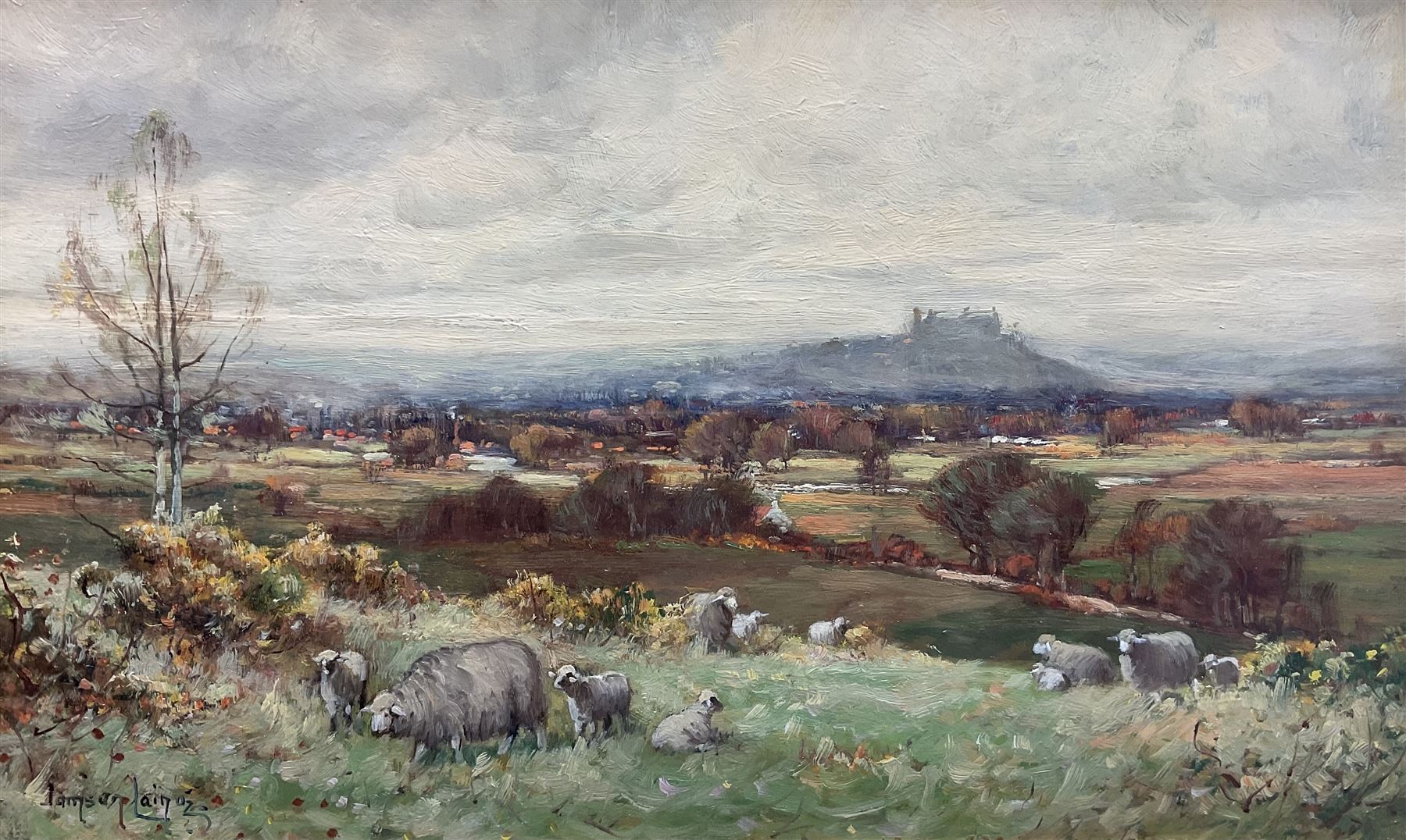 Tomson Laing (Scottish fl.1890-1904): Stirling Castle, oil on artist's board signed 25cm x 39cm
Provenance: with Calton Gallery, Roal Terrace, Edinburgh Spring Exhibition 1994, label verso