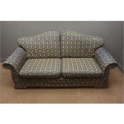  Three seat traditional style sofa upholstered with optional cushions, W210cm  