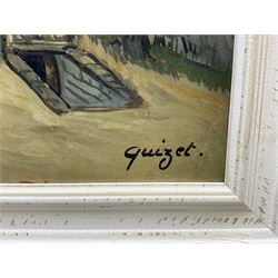 Alphonse Leon Quizet (French 1885-1955): Entrance to a Parisian Crypt, oil on board signed 45cm x 37cm