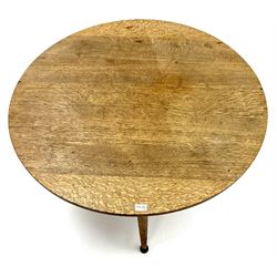 Early 20th century circular dining table, turned tapering supports joined by ‘X’ shaped base