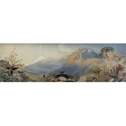 Thomas Charles Leeson Rowbotham (Irish 1823-1875): 'A Highland Sketch', watercolour unsigned, titled on label verso 13cm x 39cm 