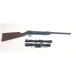  Original MOD 15 break barrel air rifle L83cm, a box of Lane's Cat Slugs pellets, with Original Model 9 4x20 and BSA 3-7x20 scopes  