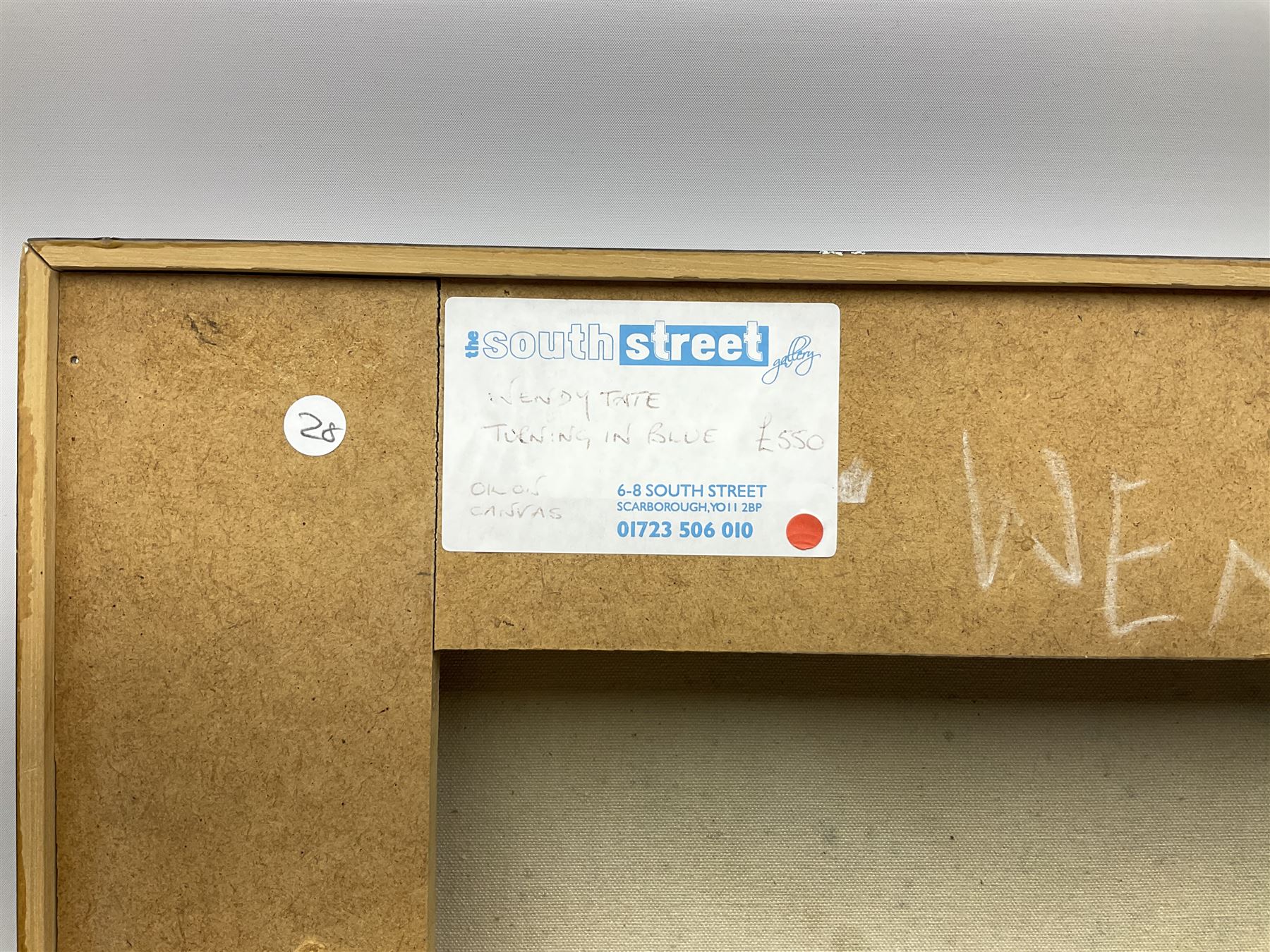 Wendy Tate (Northern British contemporary): 'Turning in Blue', oil on canvas unsigned, inscribed verso 92cm x 50cm
Notes: Scarborough artist, exh. the South Street Gallery