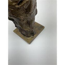Sasa Zahradnik (Czech, B1950), bronze figure of a female flute player, with impressed stamp to the base, H34cm