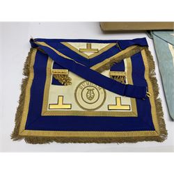 Masonic regalia, including silver gilt St Nicholas Lodge jewel, hallmarked, a plated Royal Masonic Institution for Girls jewel, sash and kid leather apron etc