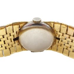 Vertex platinum and 9ct gold manual wind wristwatch, on integral 9ct gold textured bark effect bracelet, London 1966