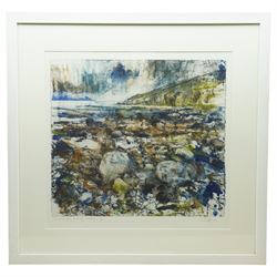 Robert J Dutton (Yorkshire Contemporary): 'Low Winter Tide - Church Bay Anglesey', limited edition colour print signed titled and numbered 1/50, 55cm x 58cm