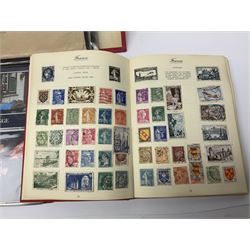 Great British and World stamps, including Queen Elizabeth II issues, first day covers, miniature sheets, Egypt, Finland, France, Greece, Honduras, Hungary, India, Italy, Poland etc, housed in various albums, folders and loose, in one box
