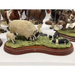 Four Border Fine Arts Action Horses, comprising Shire/Heavy Horse, Welsh Cob, Vanna, grey Shire, together with At the Fete and other Border Fine Arts and similar figures  