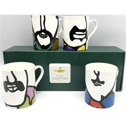 Four limited edition Beatles Yellow Submarine mugs, designed by Paul Smith and made for Thomas Goode, 73/200, in original box