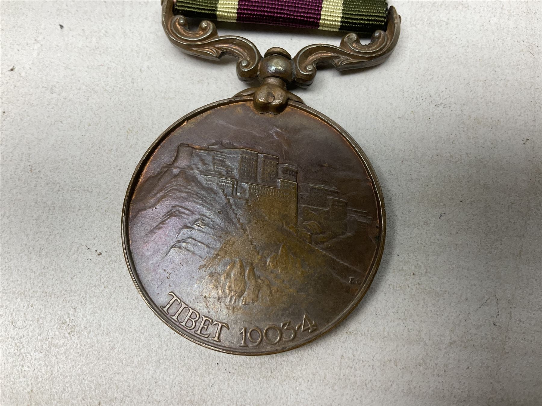 Edward VII Tibet 1903-4 bronze medal awarded to 481 Cooly Astarlir S & T Corps; with ribbon