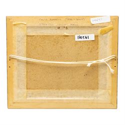 Colin Russell (Northern British 1932-2009): 'Stockton Town Hall', oil on board signed 20cm x 24cm