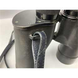 Pair of WW2 Bausch & Lomb U.S. Navy 7 x 50 binoculars, Mk.1 Model 2, impressed BU Ships No.80975 1941, serial no.OY6585, with neck strap