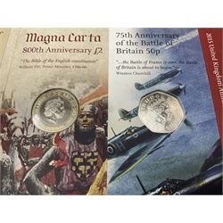 Two The Royal Mint United Kingdom Annual Coins Sets, dated 2015 and 2016, both in card folders with certificates