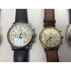 Three automatic wristwatches including Seiko, Debert chronograph and Swiss Emperor and four manual wind wristwatches including Chronograph Swiss, Interpol, Mithras chronograph and Oris