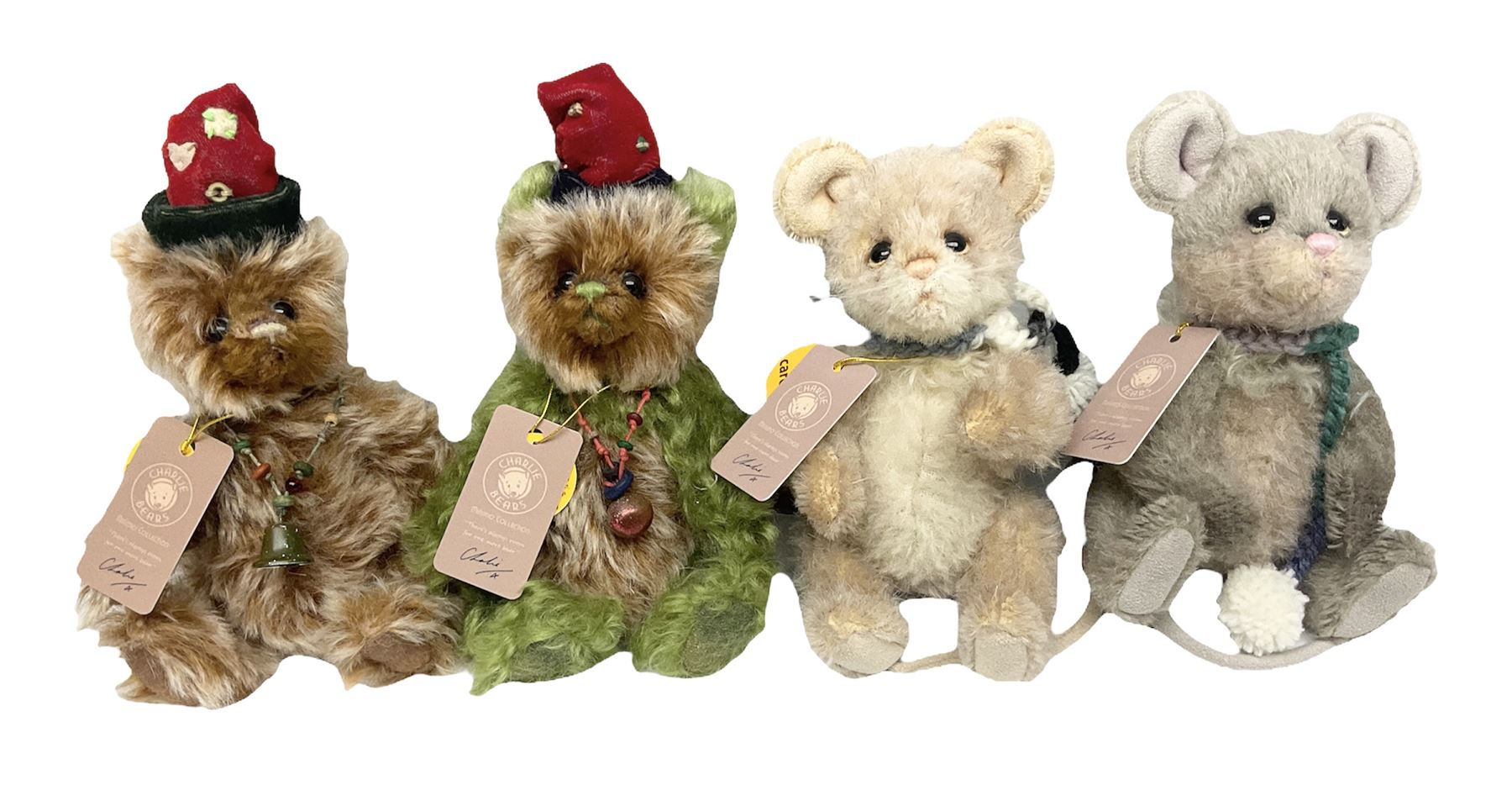 Four limited edition Charlie Bears, comprising Fezziwig 79/600, Marley 431/600, Mr Cobbler 112/1200, and Mr Cuddlefluff 521/1200, each designed by Isabelle Lee, from the Minimo Collection, all with tags 
