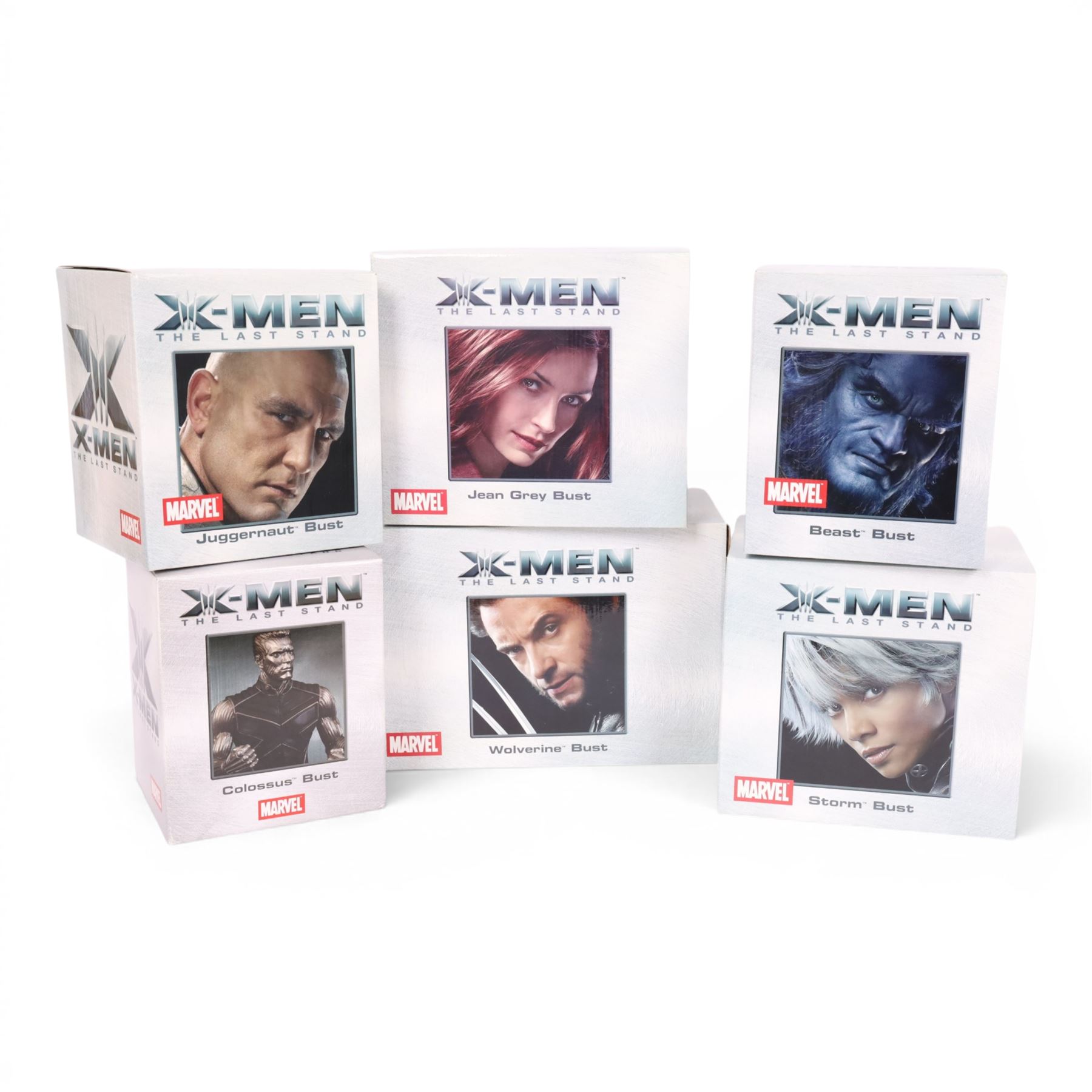 Six Diamond Select Toys limited edition Marvel X-Men The Last Stand busts, comprising Wolverine, Storm, Colossus, Jean Grey, Juggernaut and Beast, all boxed and with certificates of authenticity