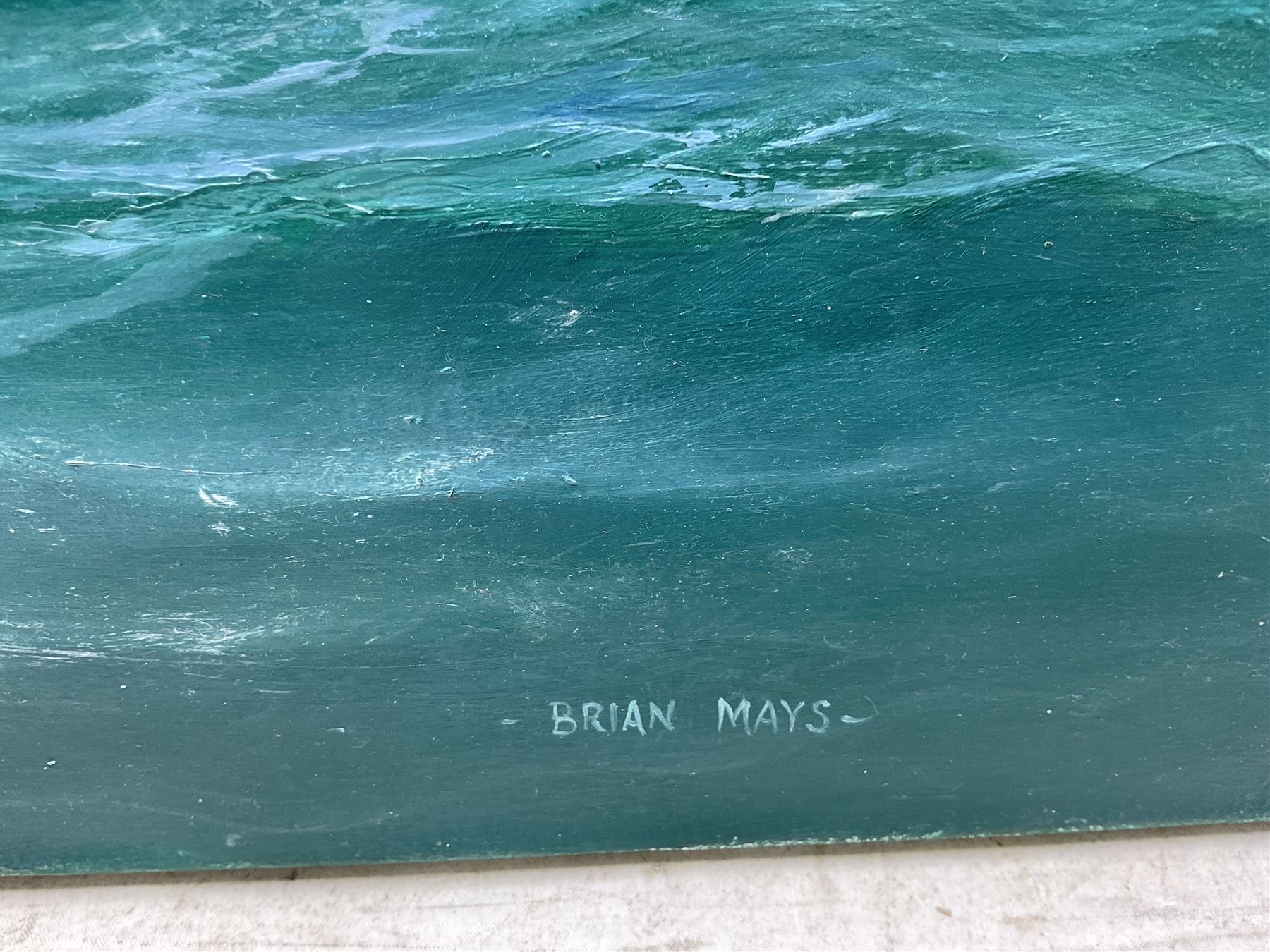 Brian Mays (British 1938-2005): 'Americas Cup 1885 - Puritan Defeats Genesta', oil on canvas signed, titled and dated '01 verso 71cm x 107cm (unframed) 
Provenance: direct from the family of the artist