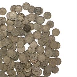 Approximately 580 grams of Great British pre-1947 silver sixpence coins