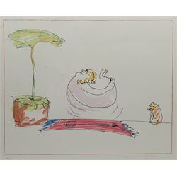 John Lennon (British 1940-1980): 'Feeling Good', limited edition lithograph signed and numbered 181/300 by Yoko Ono in pencil with blind stamps 49cm x 60cm