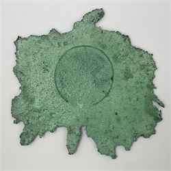 Large free form copper splash, with green patina and polished copper accents, H17cm, L17cm