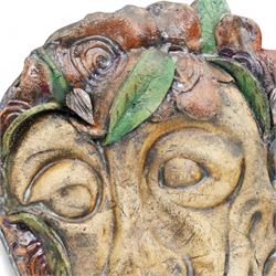 Galea Belinscaia (Yorkshire Contemporary): Stoneware garden ornament of 'The Green Man', signed to base H34cm 