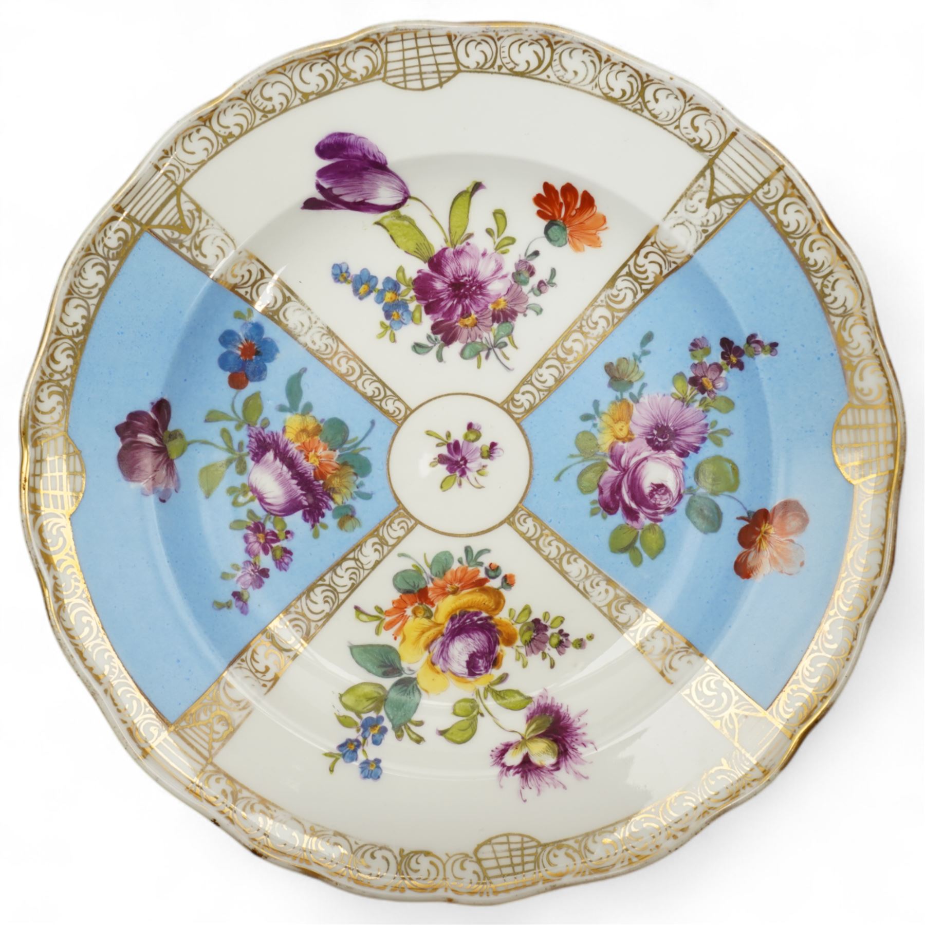 Walnut two handled tray, together with various continental porcelain items including Meissen plate and covered pot, Dresden depose cup and saucer, etc
