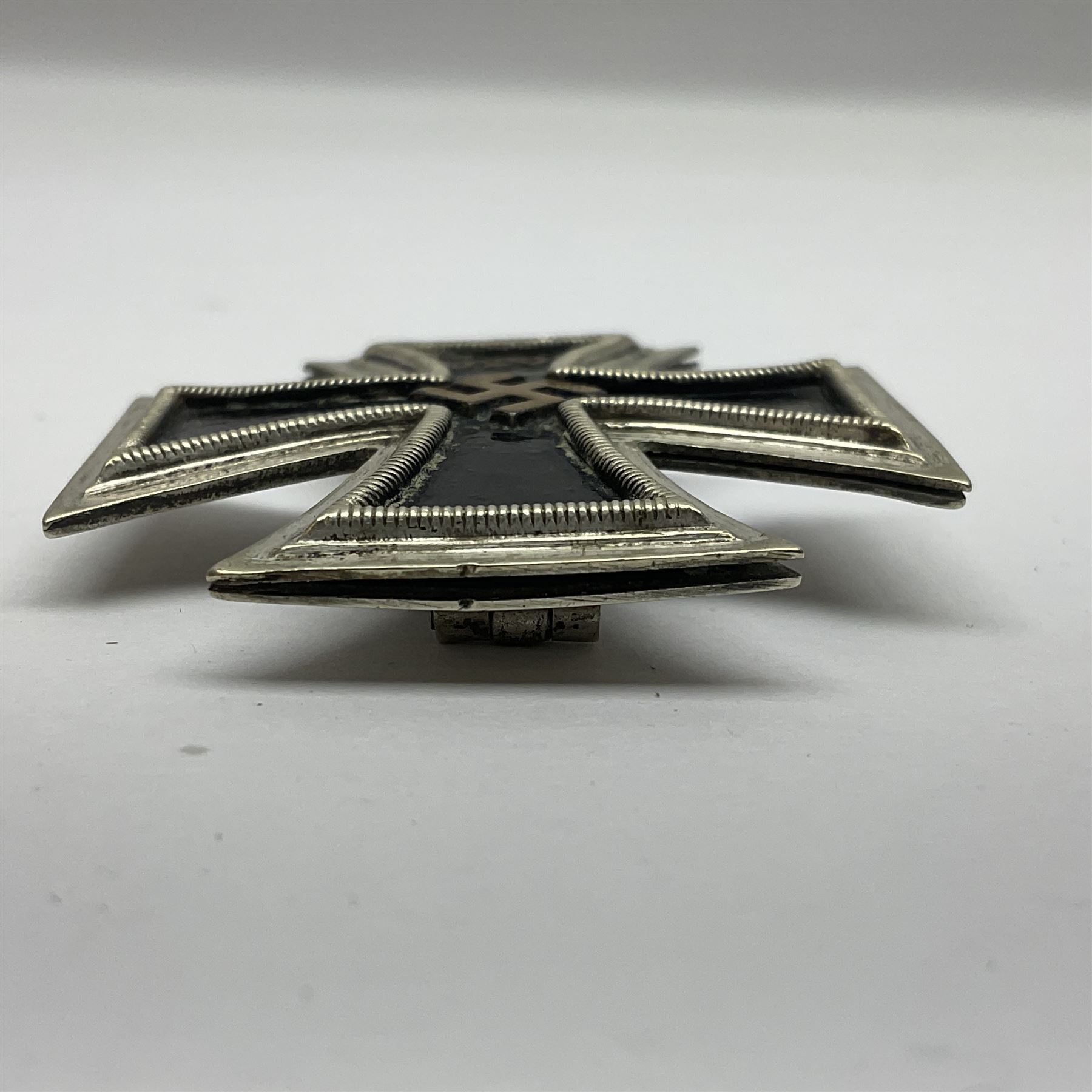 WW2 German Iron Cross first class with pin back; crudely scratched 1.2.42 verso