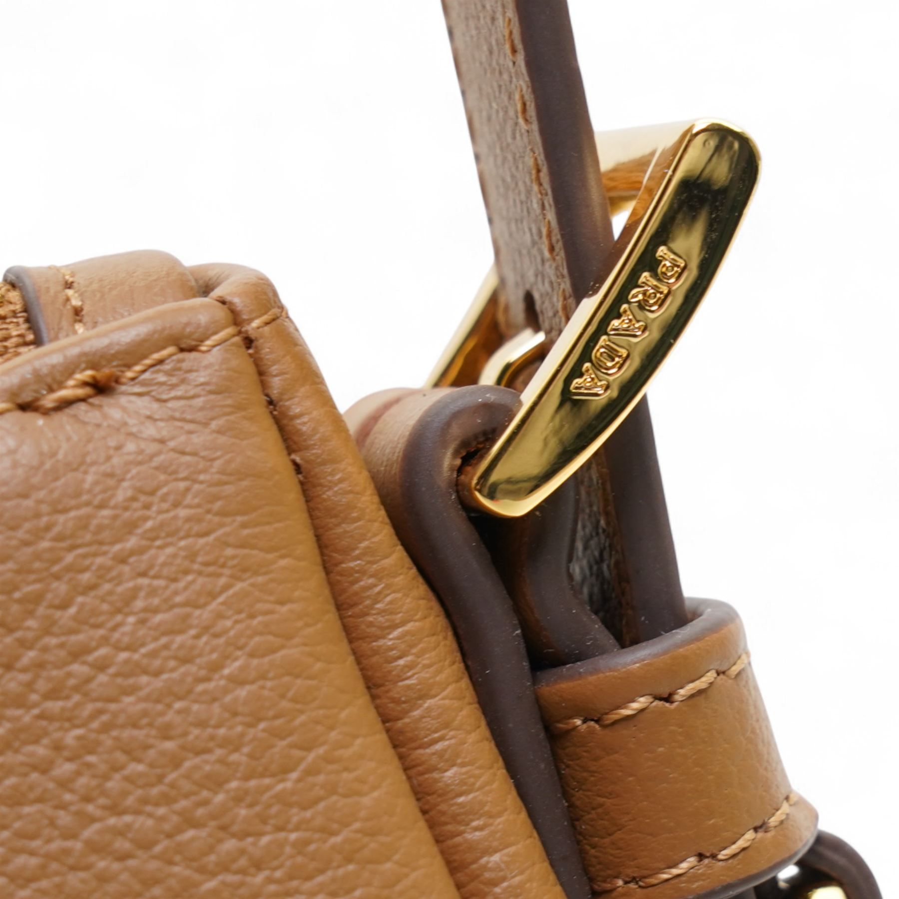 Prada Aimee shoulder bag in camel tan leather, with original dust bag and box 