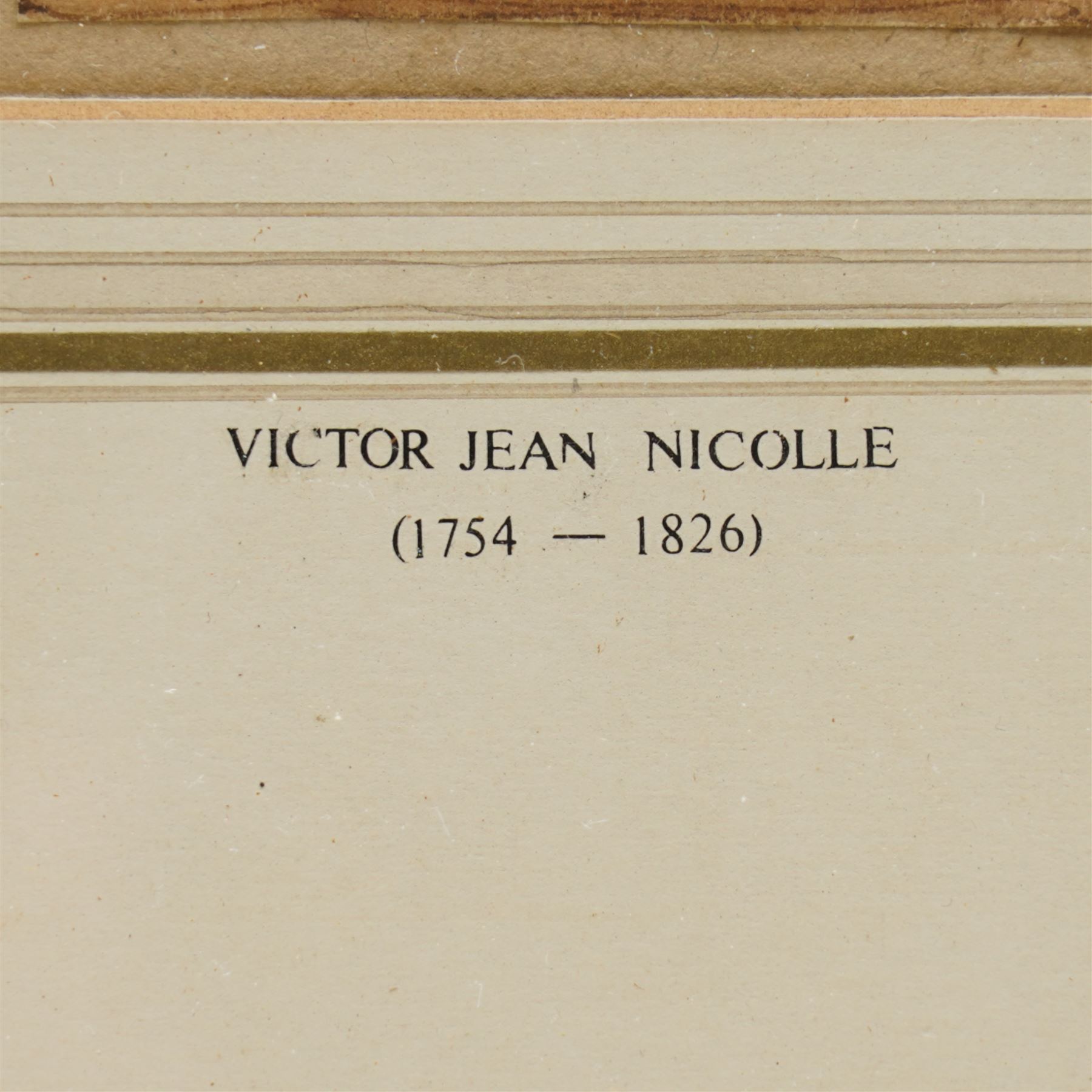 Victor Jean Nicolle (French 1754-1826): Italianate Capriccio View through a Classical Arch, sepia watercolour attributed on the mount 9cm x 6cm