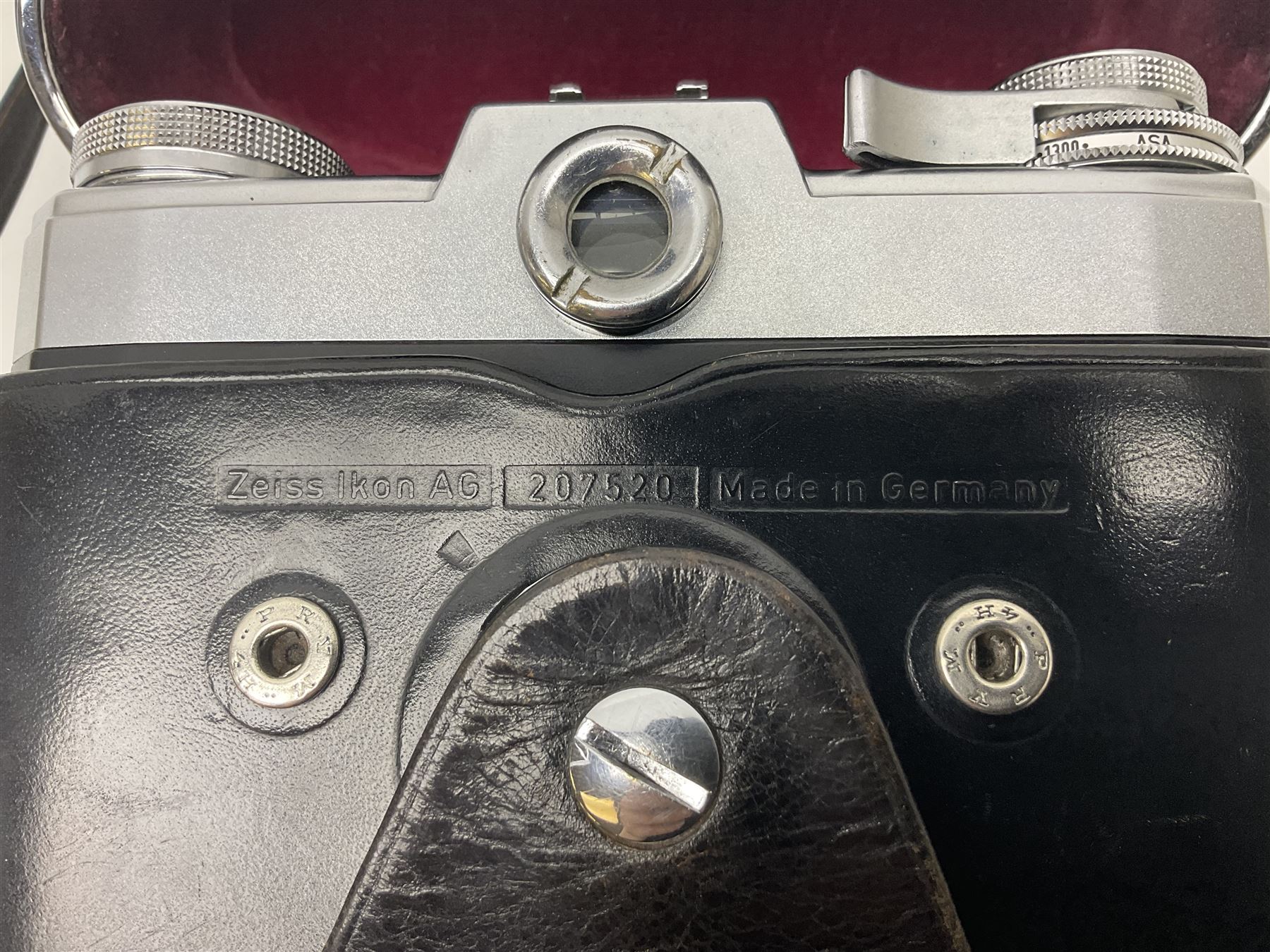 Zeiss Ikon Contarex Bullseye camera body, serial no. T92257, with 'Carl Zeiss planar 1:2 50mm' lens, serial no. 2374659, in Contarex ever ready case