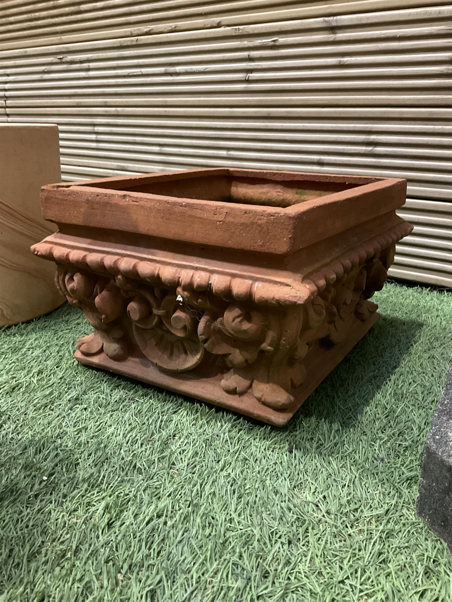 Small cast stone bird bath, figure, glazed and other garden pots - THIS LOT IS TO BE COLLECTED BY APPOINTMENT FROM DUGGLEBY STORAGE, GREAT HILL, EASTFIELD, SCARBOROUGH, YO11 3TX
