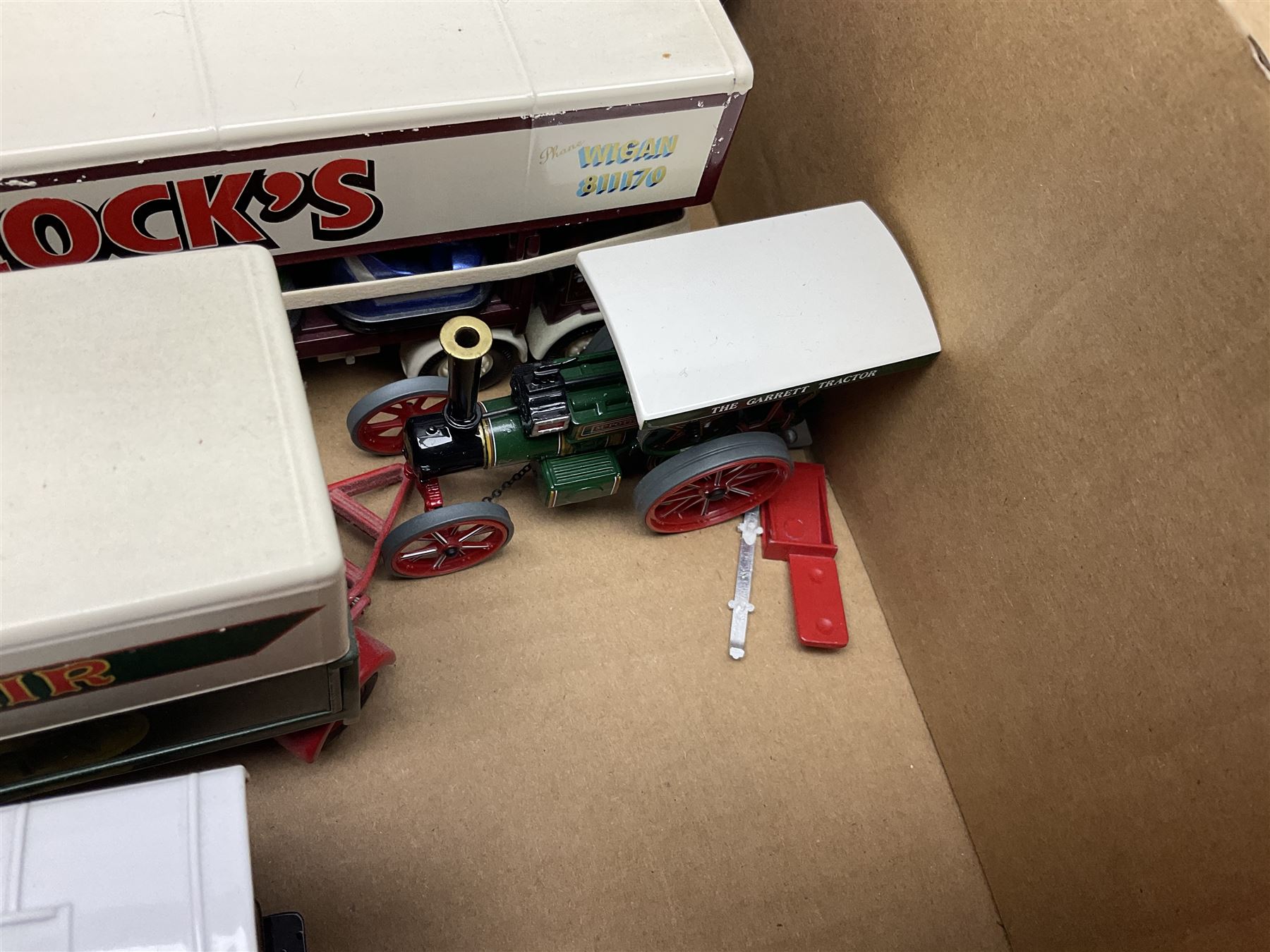 Corgi - collection of modern Showmans/Circus die-cast models including Dodgem car transporters, caravans, traction engines etc; all unboxed; and nine unopened blister packed models by Corgi, New-Ray etc including Chitty Chitty Bang Bang, Transit Vans etc