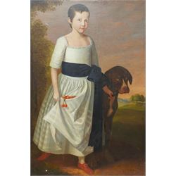 English School (Late 18th/Early 19th century): Full Length Portrait of a Boy in a Dress Ho...