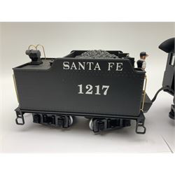 LGB (Lehmann Gross Bahn) G scale, gauge 1 2-4-0 steam locomotive, No 20231, in Santa Fe black livery, numbered 1217, unboxed