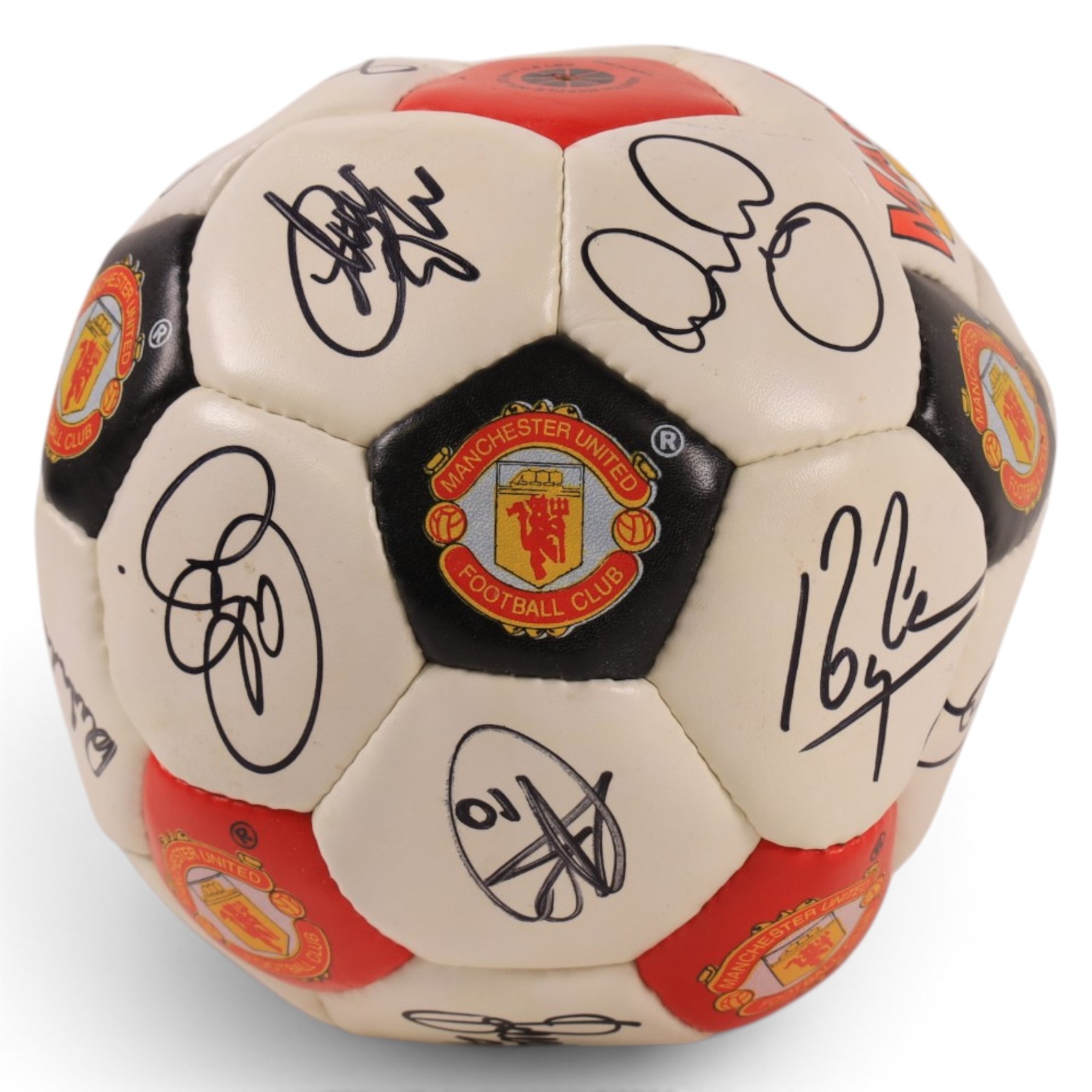 Manchester United football, signed by 2002/2003 season squad, with certificate of authenticity, together with a signed Adidas Classique AC Milan football