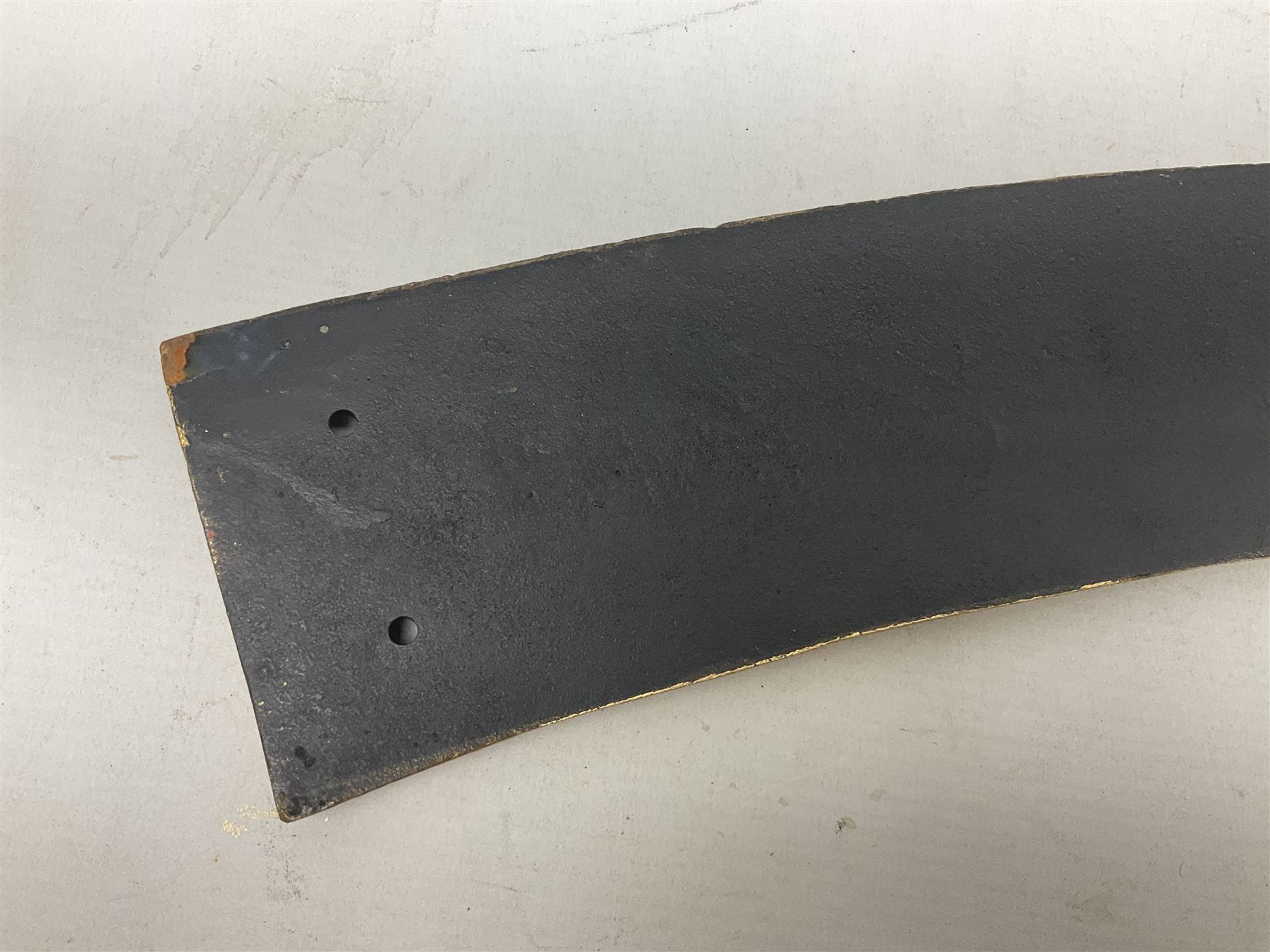 Cast iron Flying Scotsman arched railway type sign, L70cm