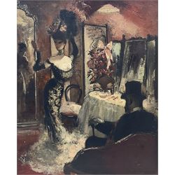 Anna Katrina Zinkeisen (Scottish 1901-1976): 'Black and Red' - Edward VII and Lillie Langtry, oil on canvas unsigned, titled and indistinctly inscribed verso 50cm x 39cm 